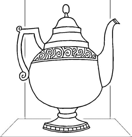 Greek Kettle To Printable Coloring Page