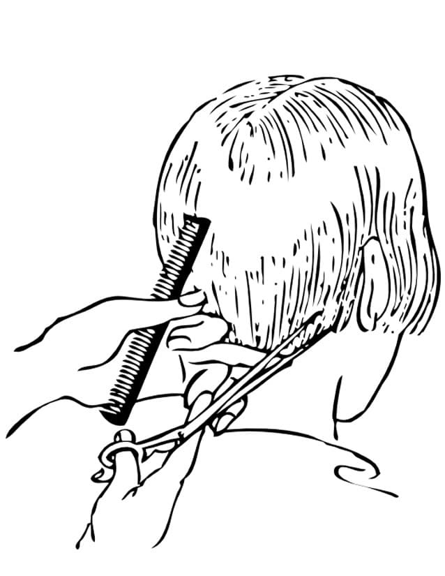 Hairdresser Coloring Page Free