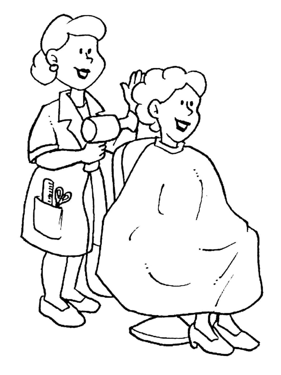 Hairdresser Salon Free Coloring Page