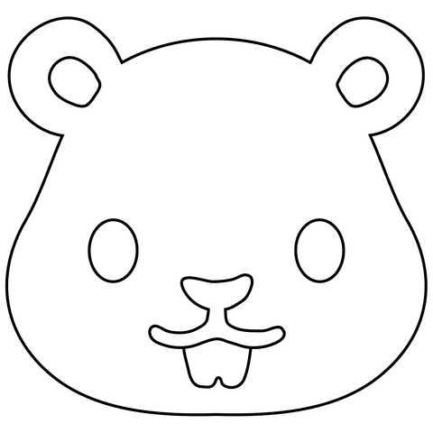 Hamster Emoji Sweet Free Printable Coloring Page