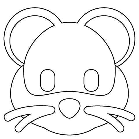 Hamster Face Emoji Free Print Coloring Page