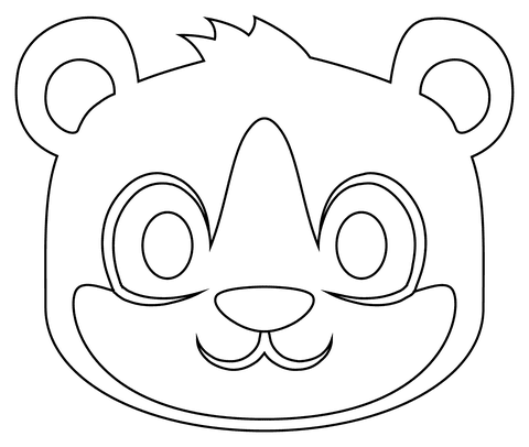 Hamster Face Free Printable Coloring Page