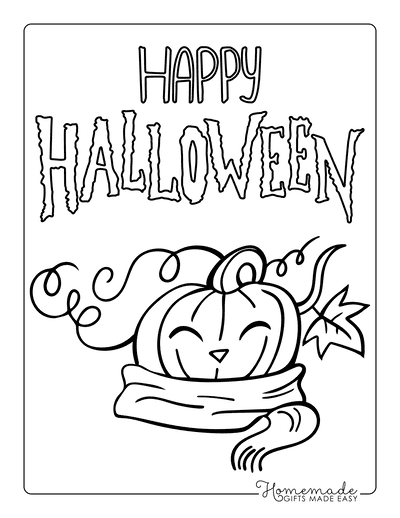 Happy Halloween Pumpkin Coloring Sheet