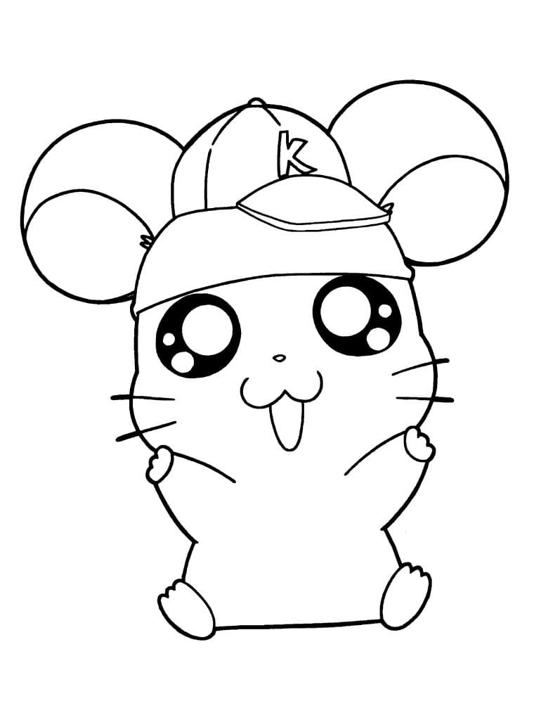 Happy Hamster Printable Coloring Page