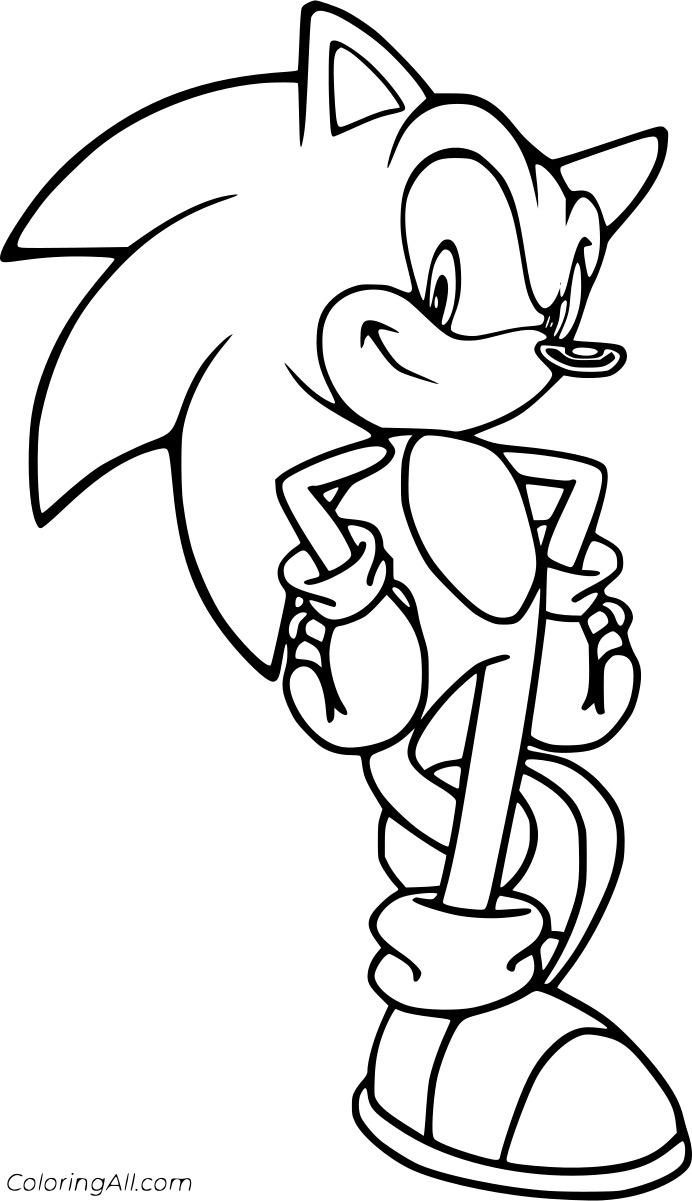 Happy Sonic the Hedgehog Free Printable Coloring Page
