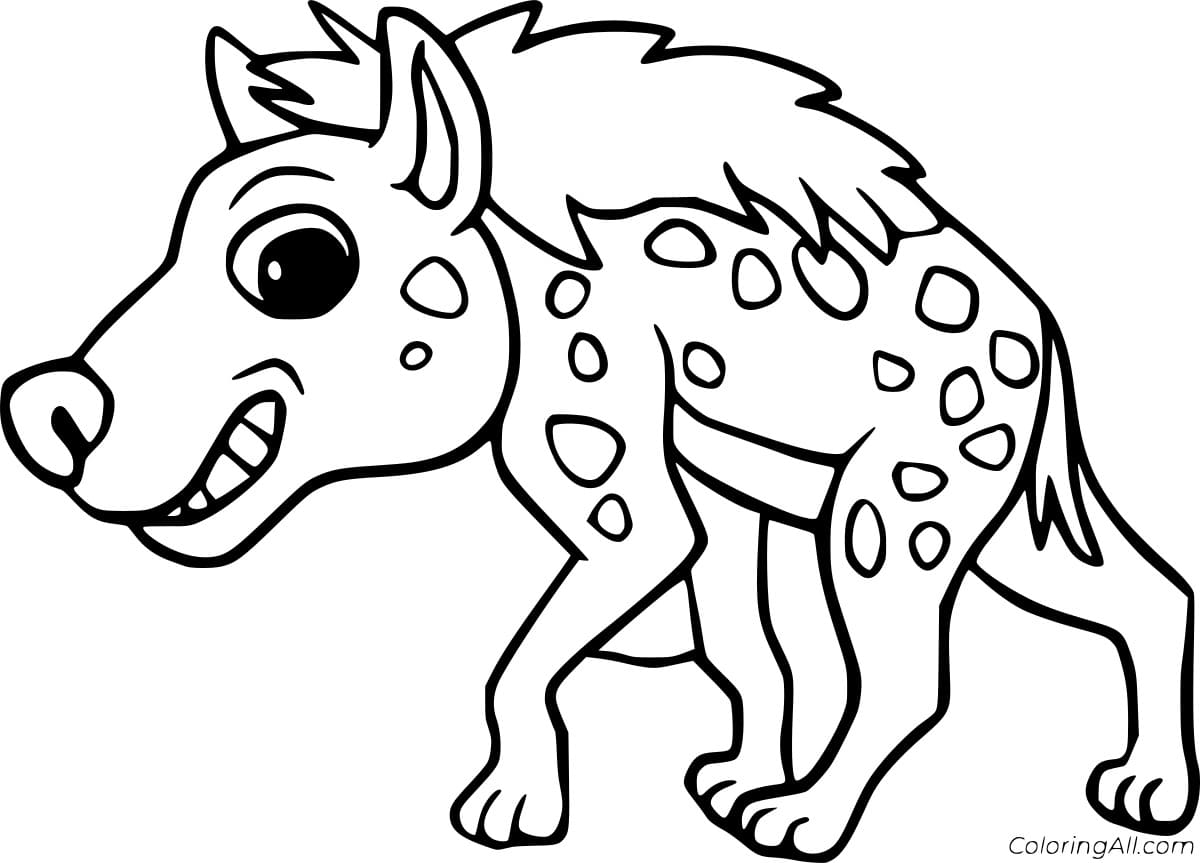 Happy Spotted Hyena Free Printable