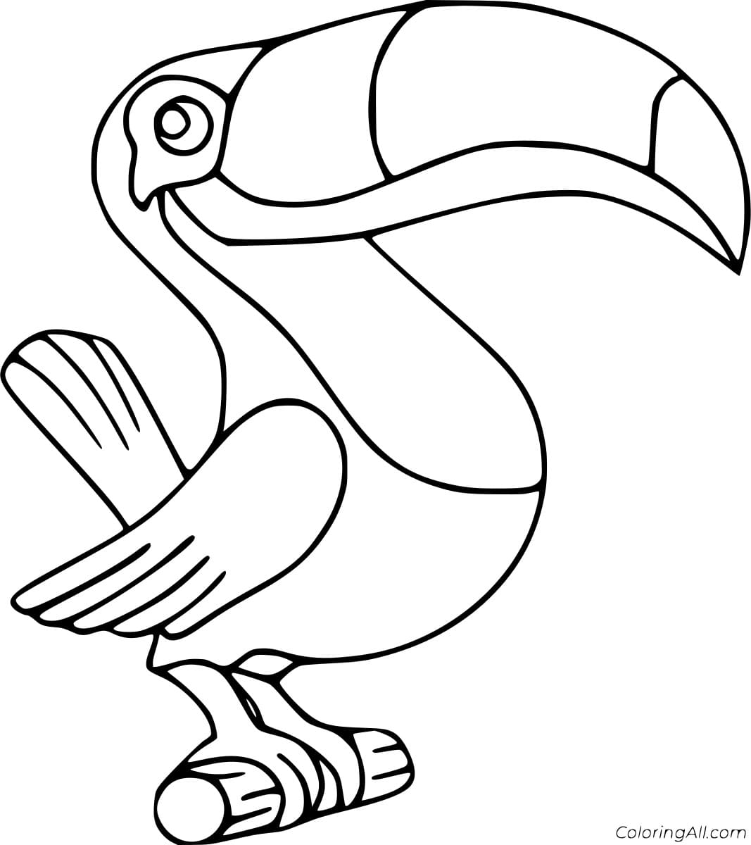 Happy Toucan Free Printable Coloring Page