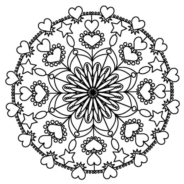 Heart Full Of Flowers Free Coloring Page