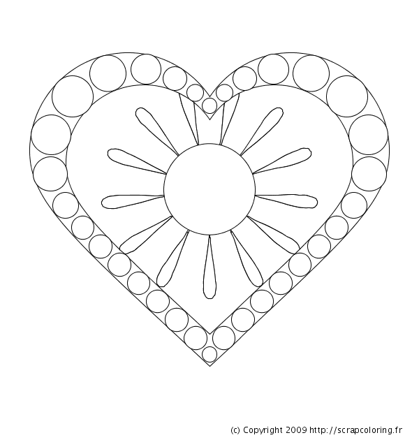 Heart Mandala Image Coloring Page