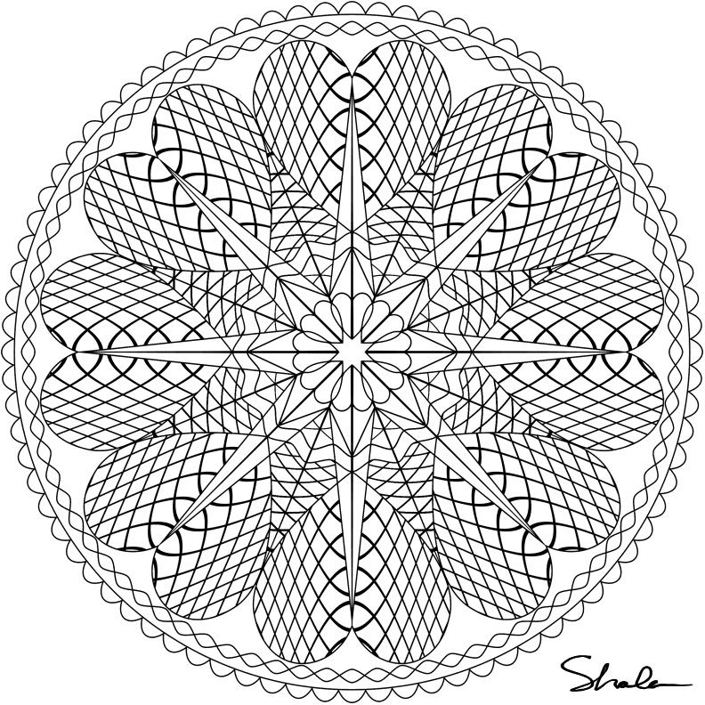 Heart Mandala Print Free Coloring Page