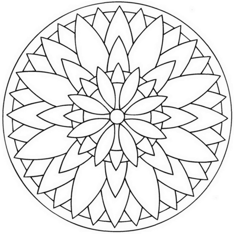 Heart Mandala Printable For Children Coloring Page