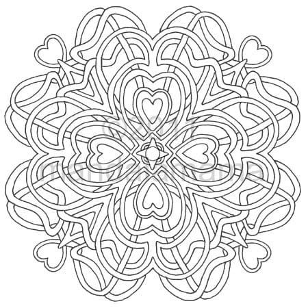 Heart Mandala To Print Image Coloring Page