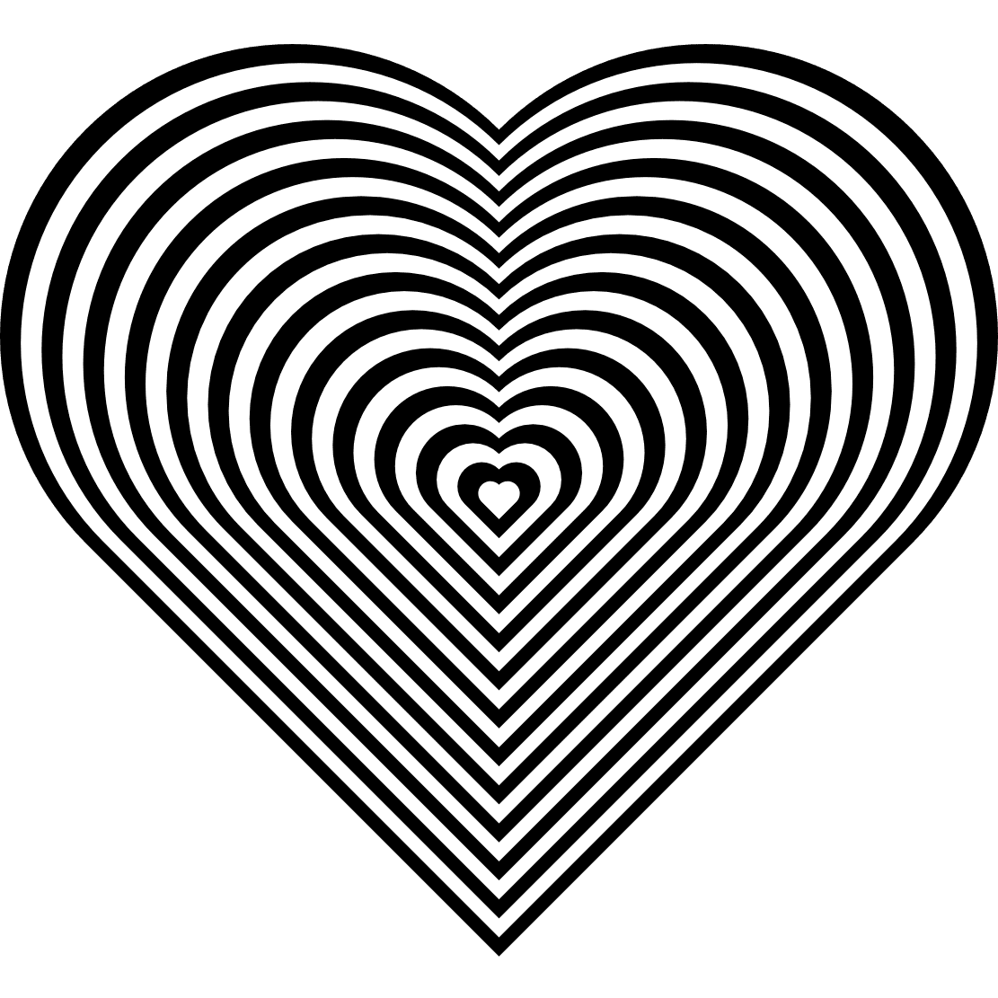 Heart Mandalas Free Printable Coloring Page