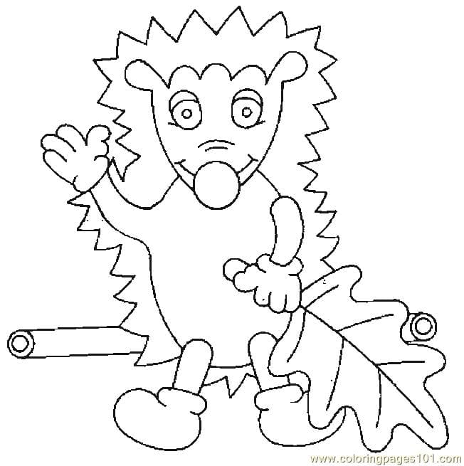 Hedgehog Cute Picture Coloring Page