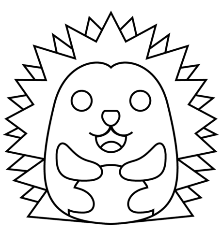 Hedgehog Emoji Coloring Coloring Page