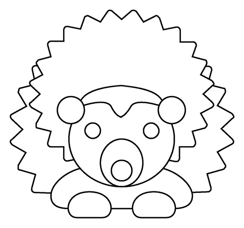Hedgehog Emoji To Print Coloring Page
