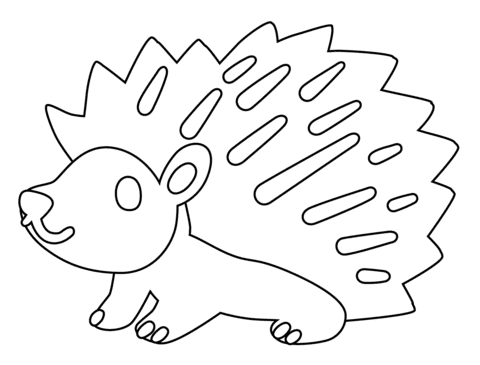 Hedgehog To Print Coloring Page
