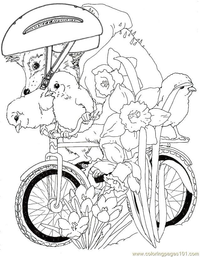 Hedgehogs Family Image Free Coloring Page