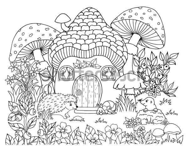 Hedgehog’s House To Print Coloring Page
