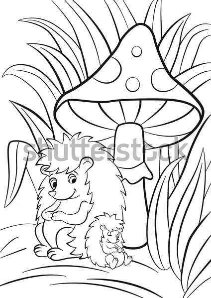 Hedgehogs Sleeping Free Image Coloring Page