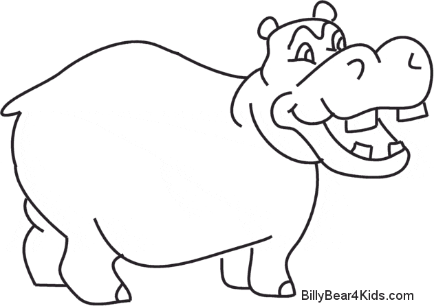Hippo Coloring Book Free