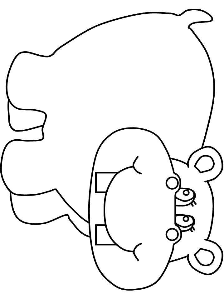 Hippo Coloring Drawing Coloring Page