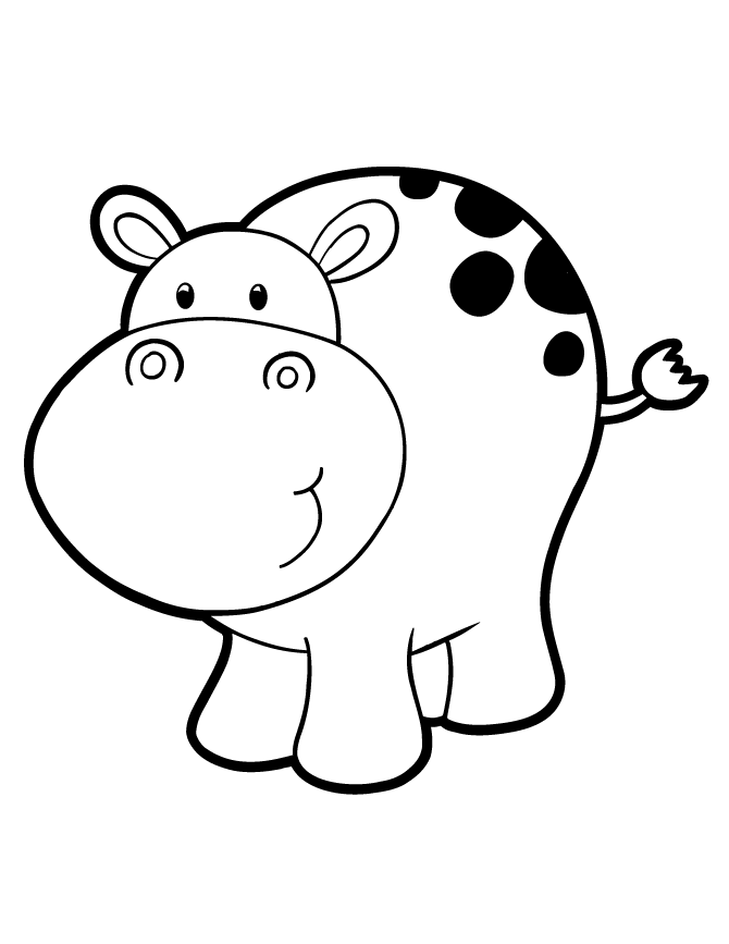 Hippo Coloring Pages for Kids Image