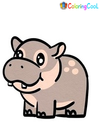 How To Draw A Hippo – 7 Simple Steps To Create A Cute Hippo Drawing Coloring Page