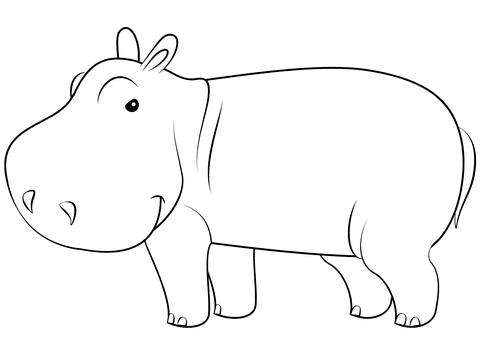 Hippo Coloring Page Free