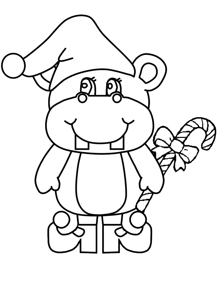 Hippo for Kids Image Coloring Page