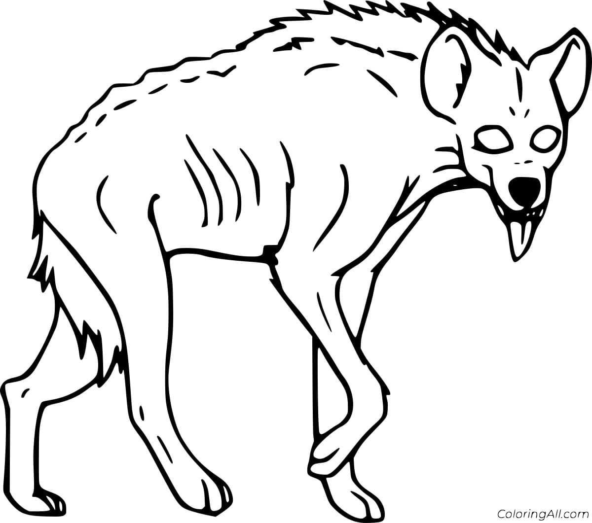 Hungry Hyena Free Coloring Page