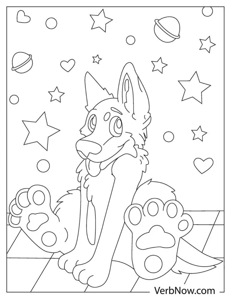 Husky Image Sweet Coloring Page