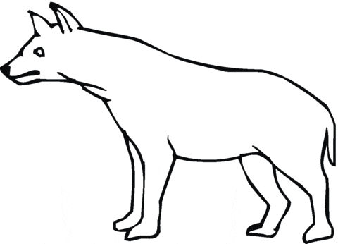 Hyena Free Coloring Page