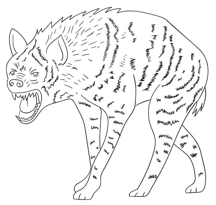 Hyena With Sharp Teeth Coloring Page