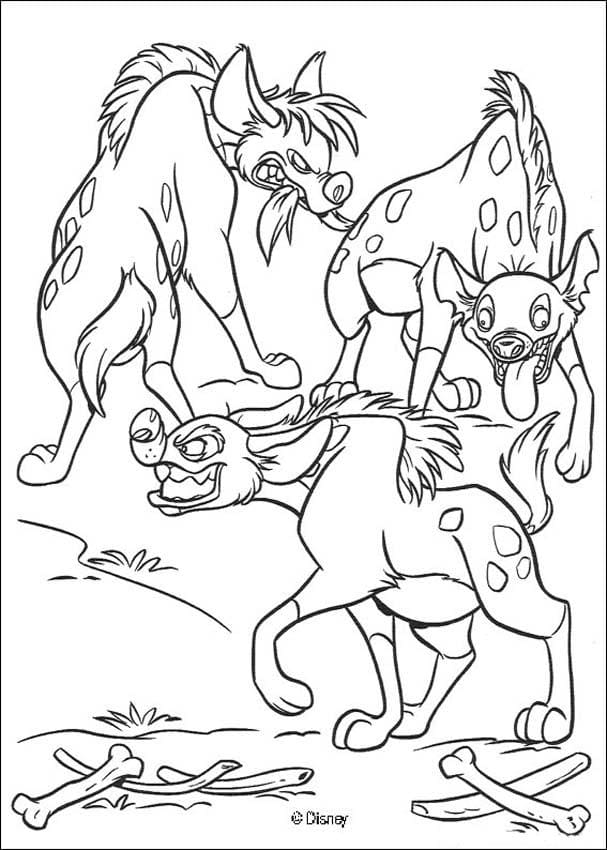 Hyenas Coloring Free Coloring Page
