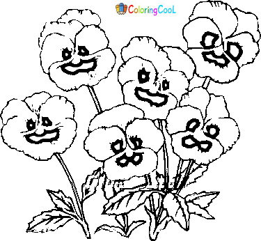 Image Pansy For Children Coloring Page