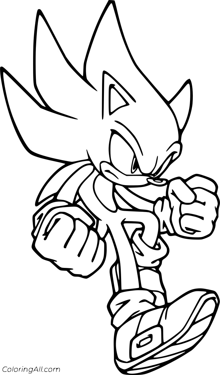 Jumping Sonic Free Printable Coloring Page