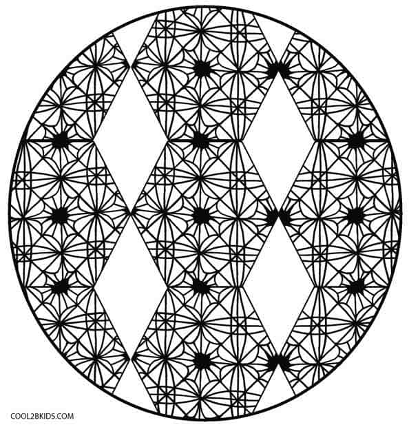 Kaleidoscope Coloring Pages Hard
