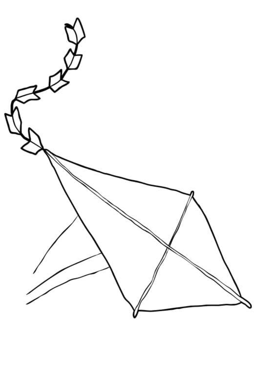 Kite Drawing Free Coloring Page