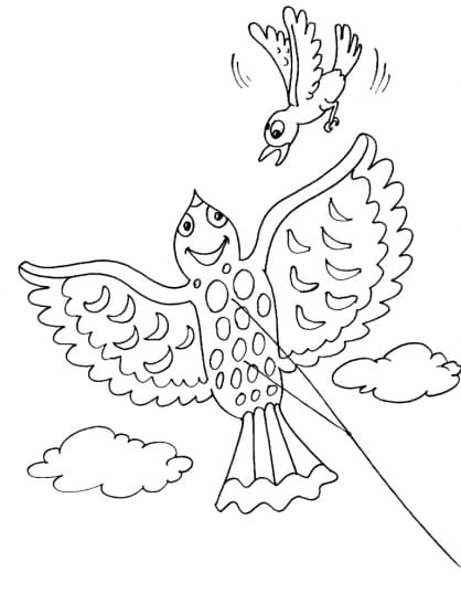 Kite For Kids Coloring Page
