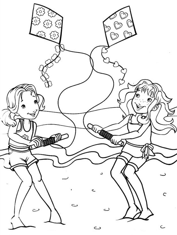 Kite Happy Coloring Page