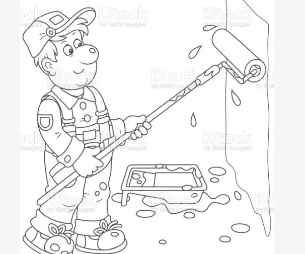 Lego Construction Worker Free Coloring Page
