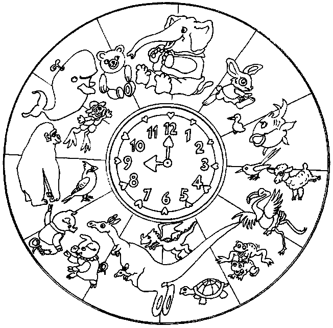 Many Animals Mandalas Drawing