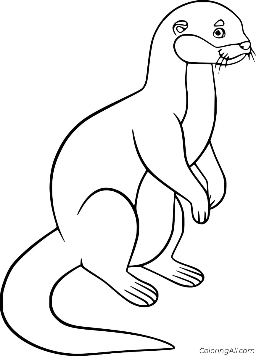 Marine Otter Free Printable Coloring Page