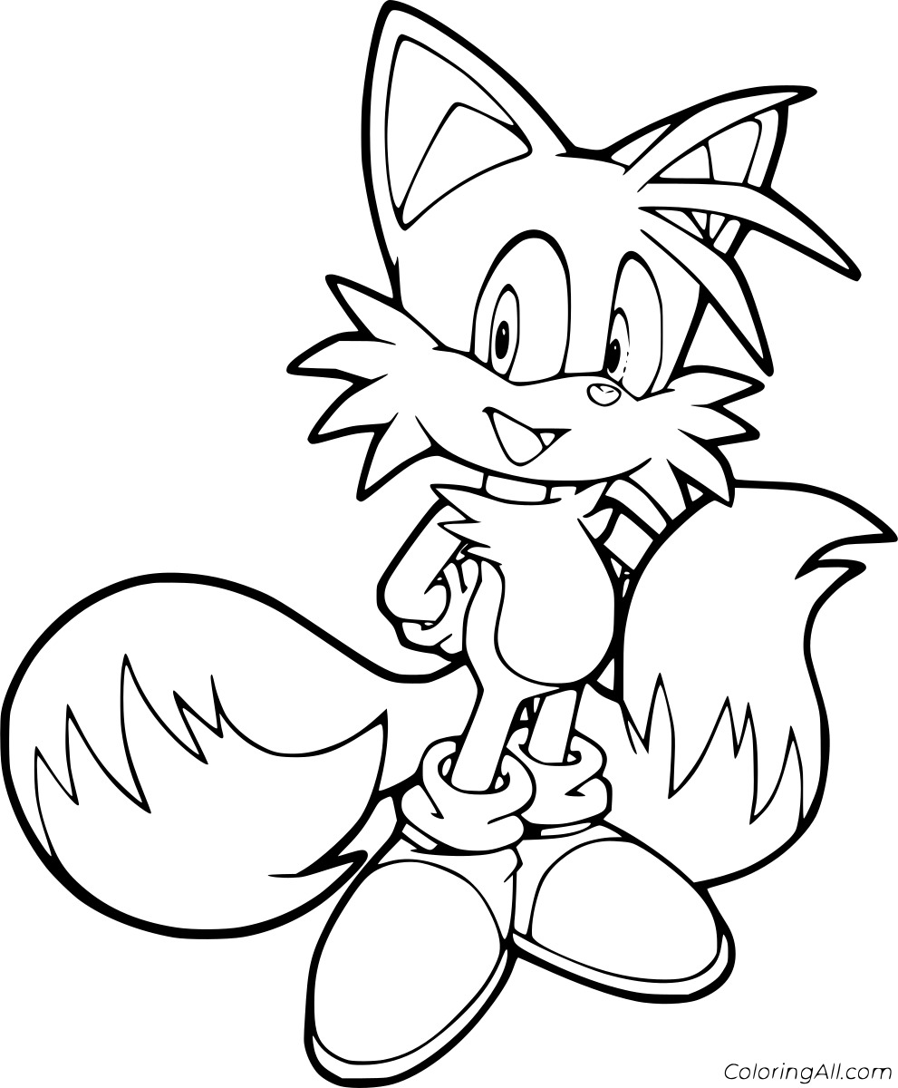 Miles Tails Prower Free Printable Coloring Page