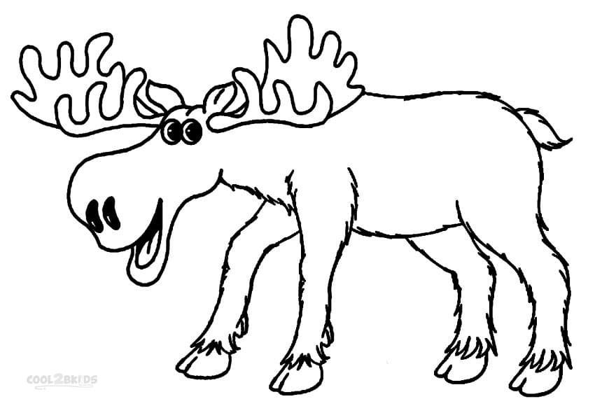 Moose Coloring Free Coloring Page