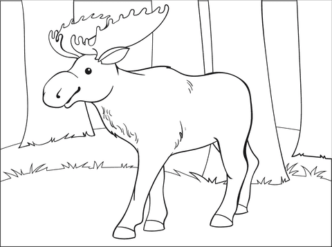Moose Coloring To Print Coloring Page