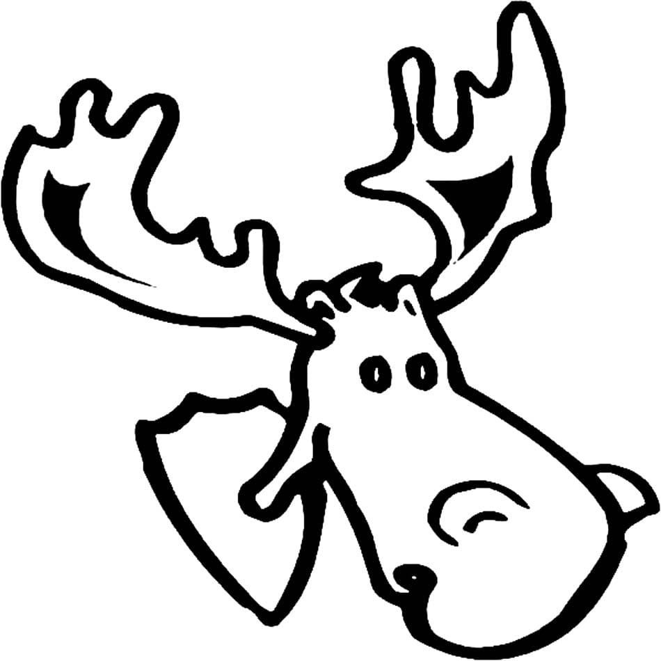 Moose Head Cute Image Coloring Page