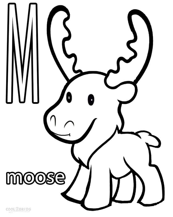 Moose Printable Free Image Coloring Page