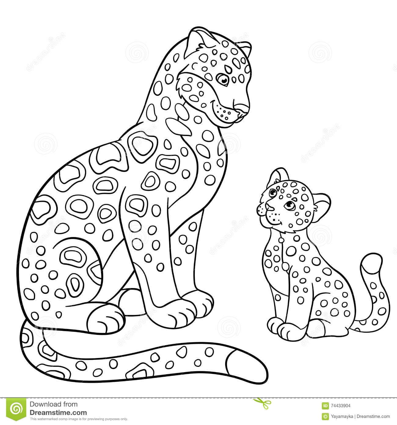 Mother Jaguar With Her Little Cub
